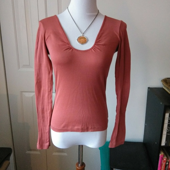 Anthropologie MOTH coral siena low cut top - Picture 4 of 8